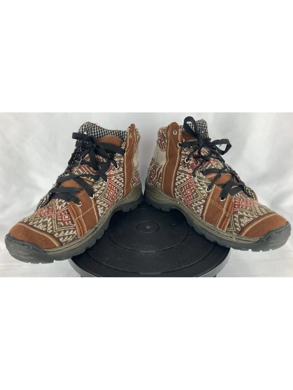 Men's Size 10 Hand Woven Southwestern Aztec Ankle Boots Tribal Rugged Shoes